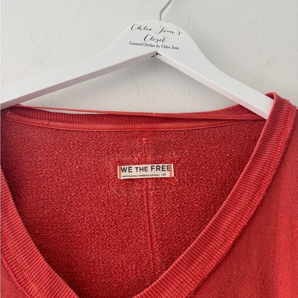 FREE PEOPLE Venice V Neck Graphic Sweatshirt L - Picture 5 of 6